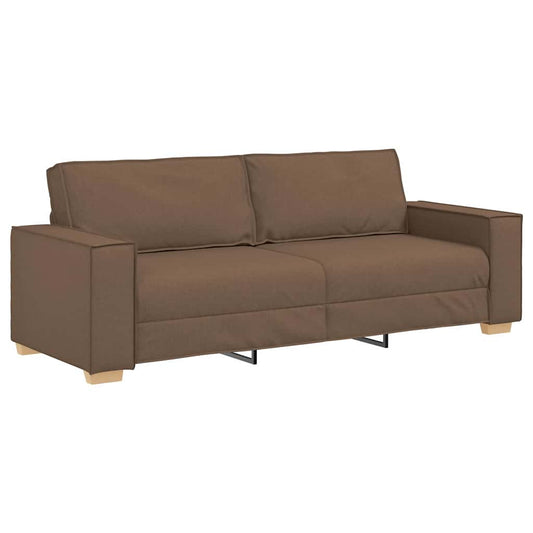 3-Místné Sofa Hnědá 220 Cm Textil