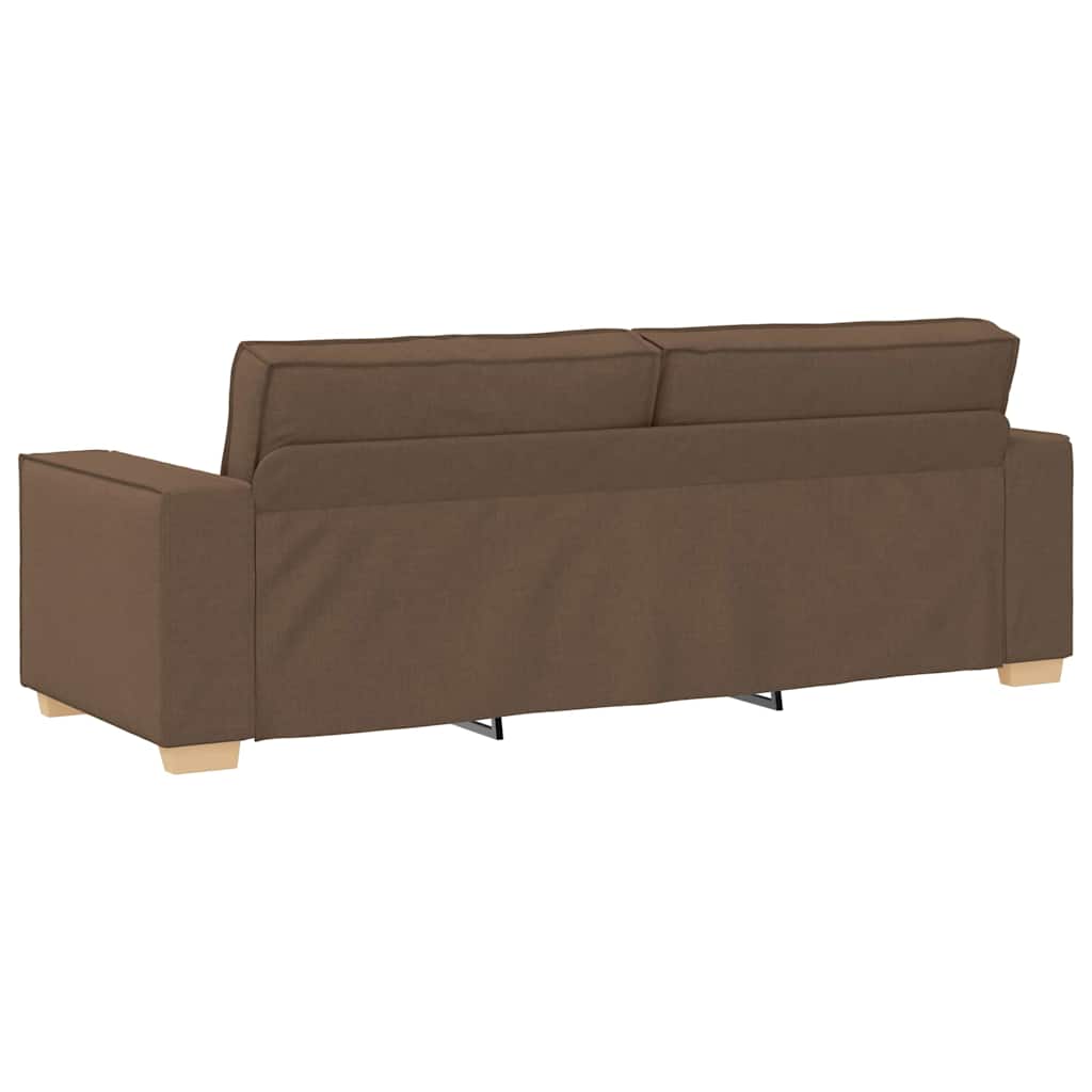 3-Místné Sofa Hnědá 220 Cm Textil
