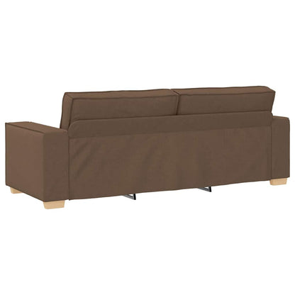 3-Místné Sofa Hnědá 220 Cm Textil