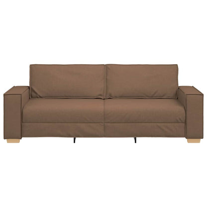 3-Místné Sofa Hnědá 220 Cm Textil