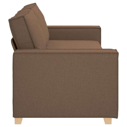 3-Místné Sofa Hnědá 220 Cm Textil