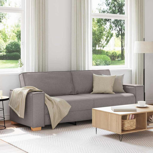 3-Místné Sofa Taupe 220 Cm Textil