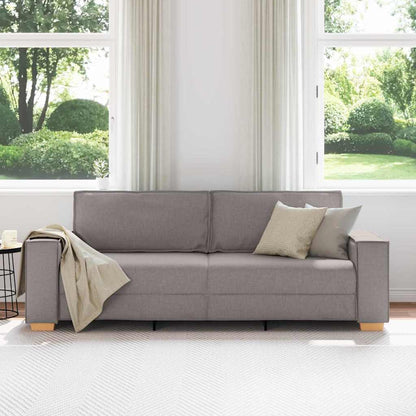 3-Místné Sofa Taupe 220 Cm Textil