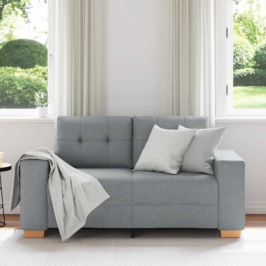 Loveseat Sofa Světle Šedá 120 Cm Textil