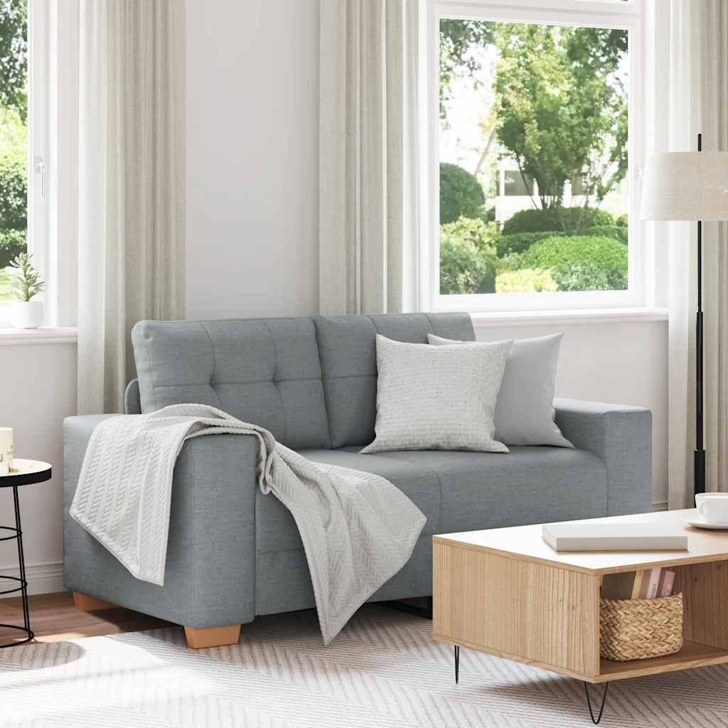 Loveseat Sofa Světle Šedá 120 Cm Textil