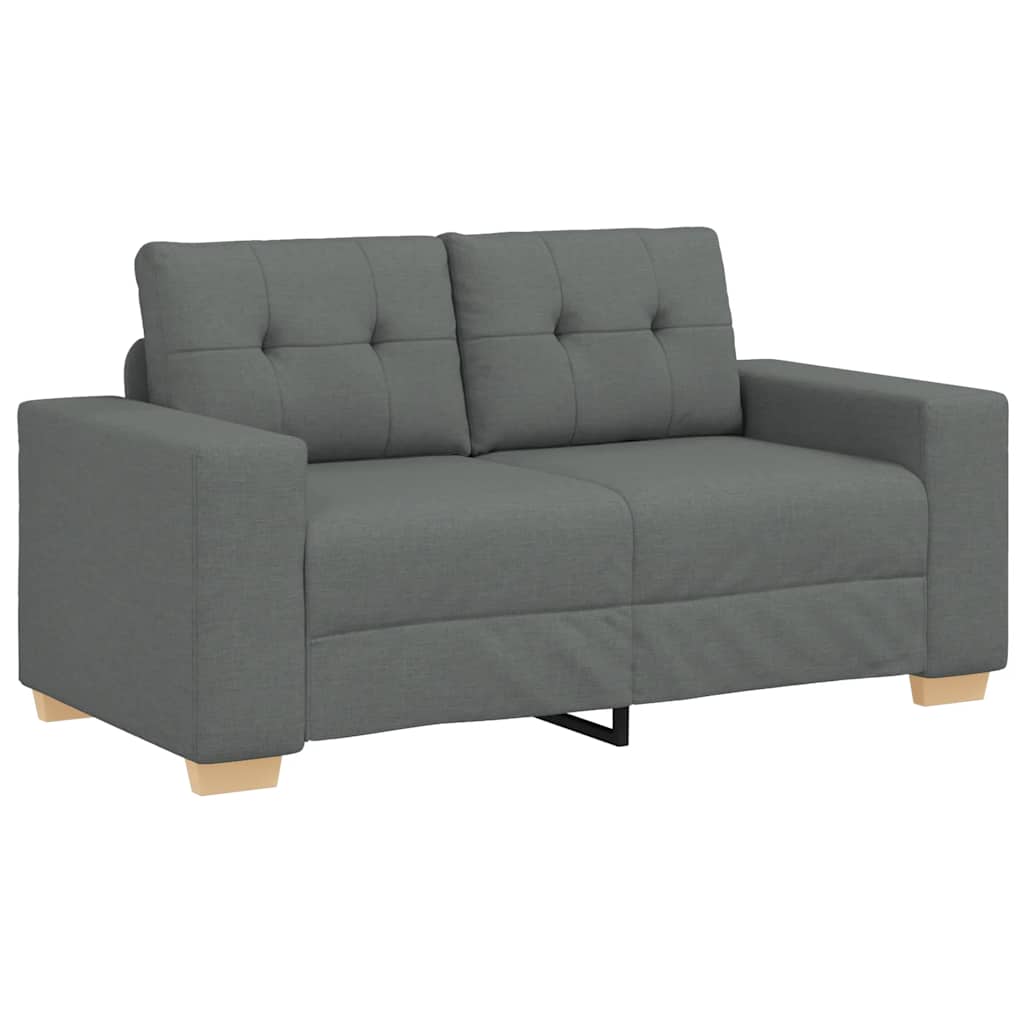 Loveseat Sofa Dark Grey 120 Cm Fabric