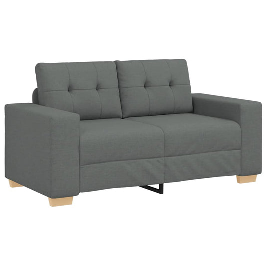 Loveseat Sofa Dark Grey 120 Cm Fabric