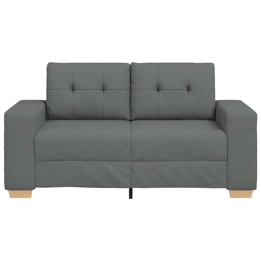 Loveseat Sofa Dark Grey 120 Cm Fabric