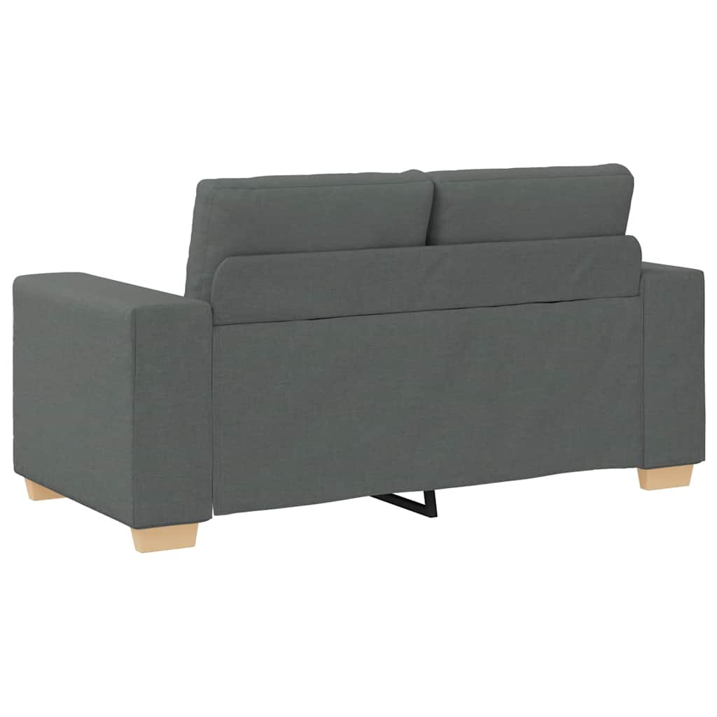 Loveseat Sofa Dark Grey 120 Cm Fabric