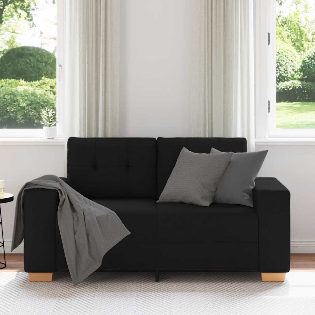 Loveseat Sofa Černý 160X77X82 Cm Textil