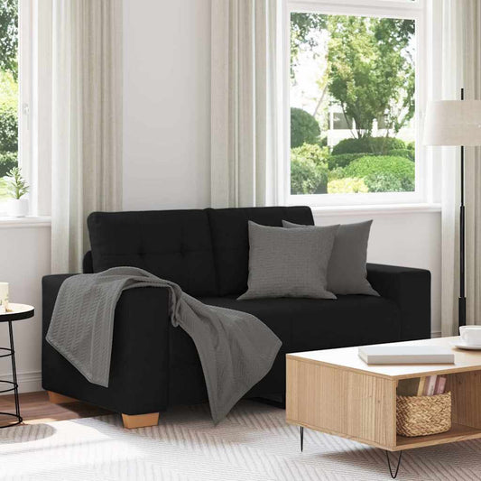 Loveseat Sofa Černý 160X77X82 Cm Textil