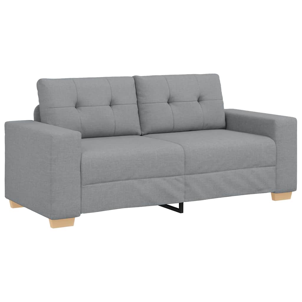 Loveseat Sofa Světle Šedá 140 Cm Textil Černá