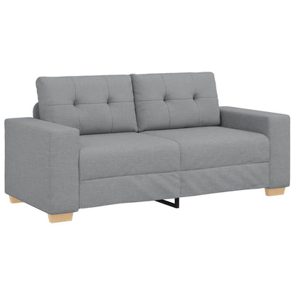 Loveseat Sofa Světle Šedá 140 Cm Textil Černá