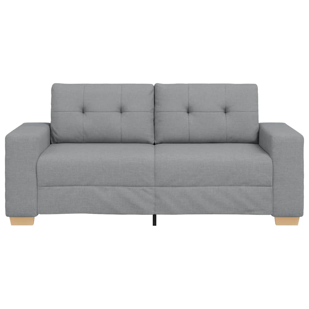 Loveseat Sofa Světle Šedá 140 Cm Textil Černá
