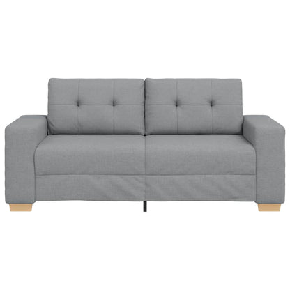 Loveseat Sofa Světle Šedá 140 Cm Textil Černá