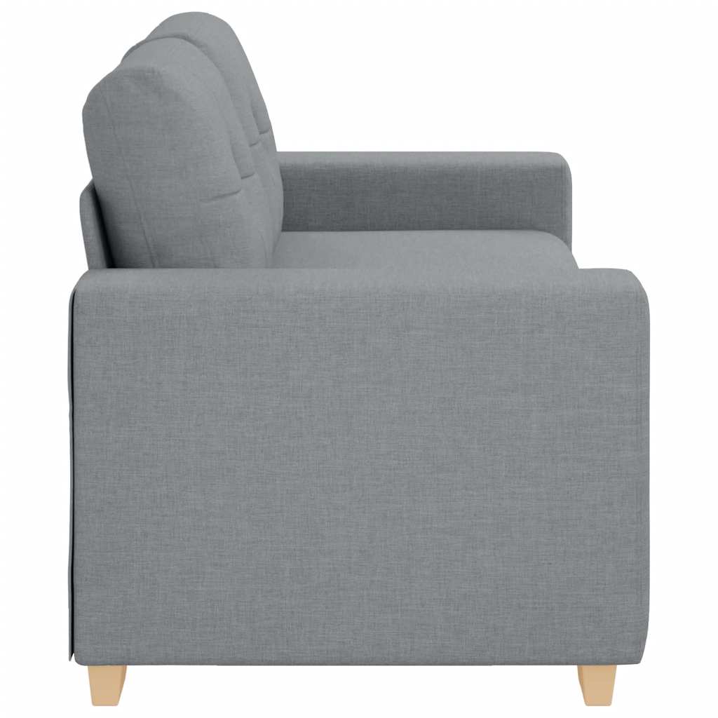 Loveseat Sofa Světle Šedá 140 Cm Textil Černá