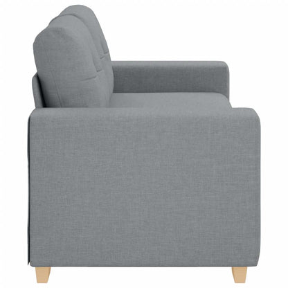 Loveseat Sofa Světle Šedá 140 Cm Textil Černá