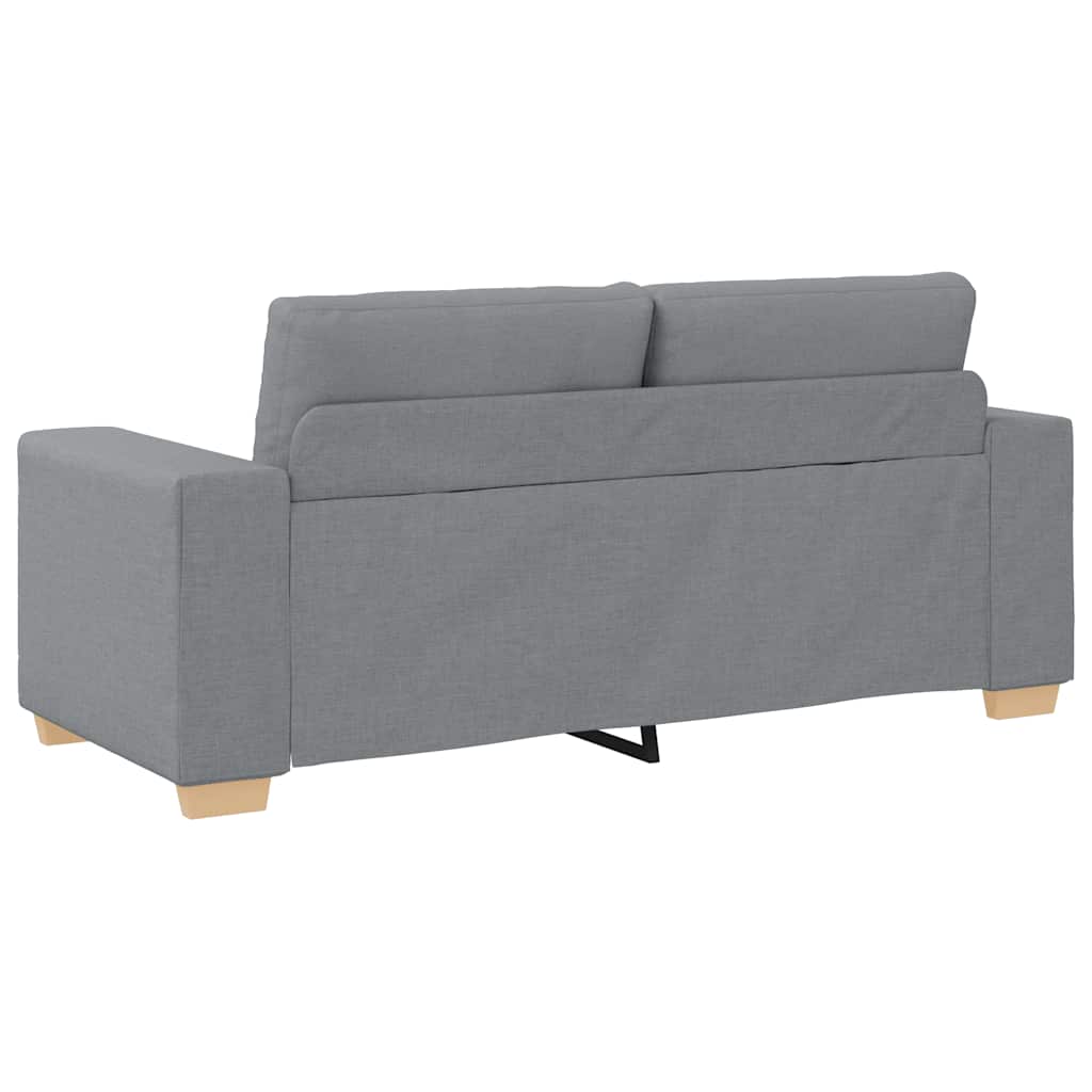 Loveseat Sofa Světle Šedá 140 Cm Textil Černá