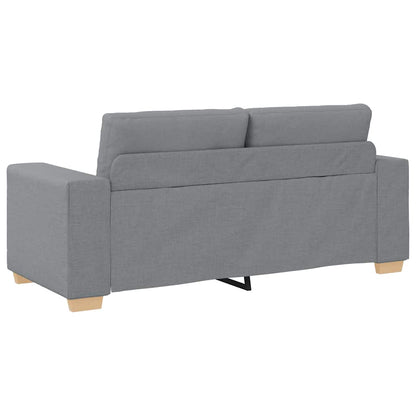 Loveseat Sofa Světle Šedá 140 Cm Textil Černá