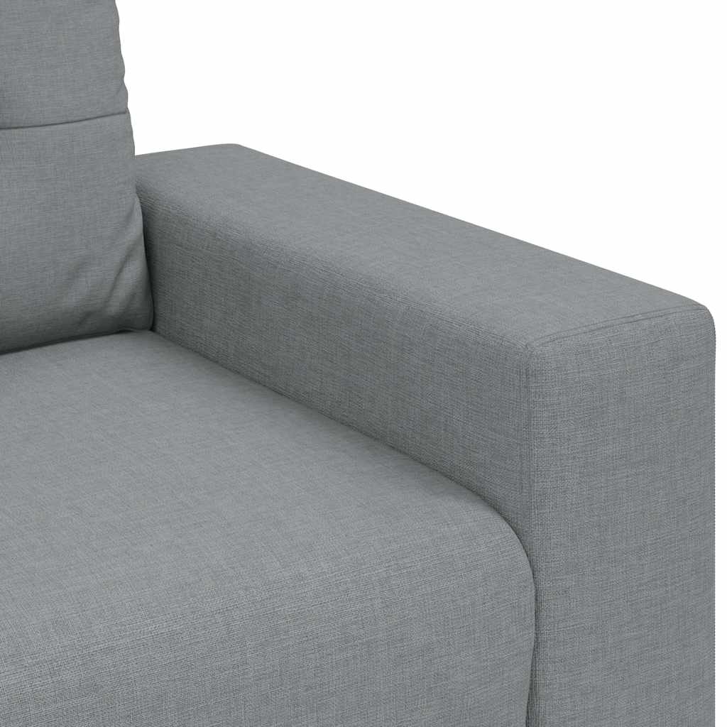 Loveseat Sofa Světle Šedá 140 Cm Textil Černá