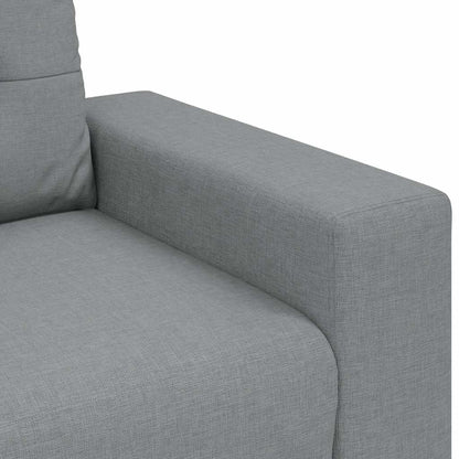 Loveseat Sofa Světle Šedá 140 Cm Textil Černá
