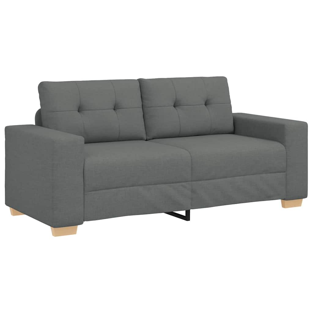 Loveseat Sofa Tmavě Šedá 140 Cm Textil