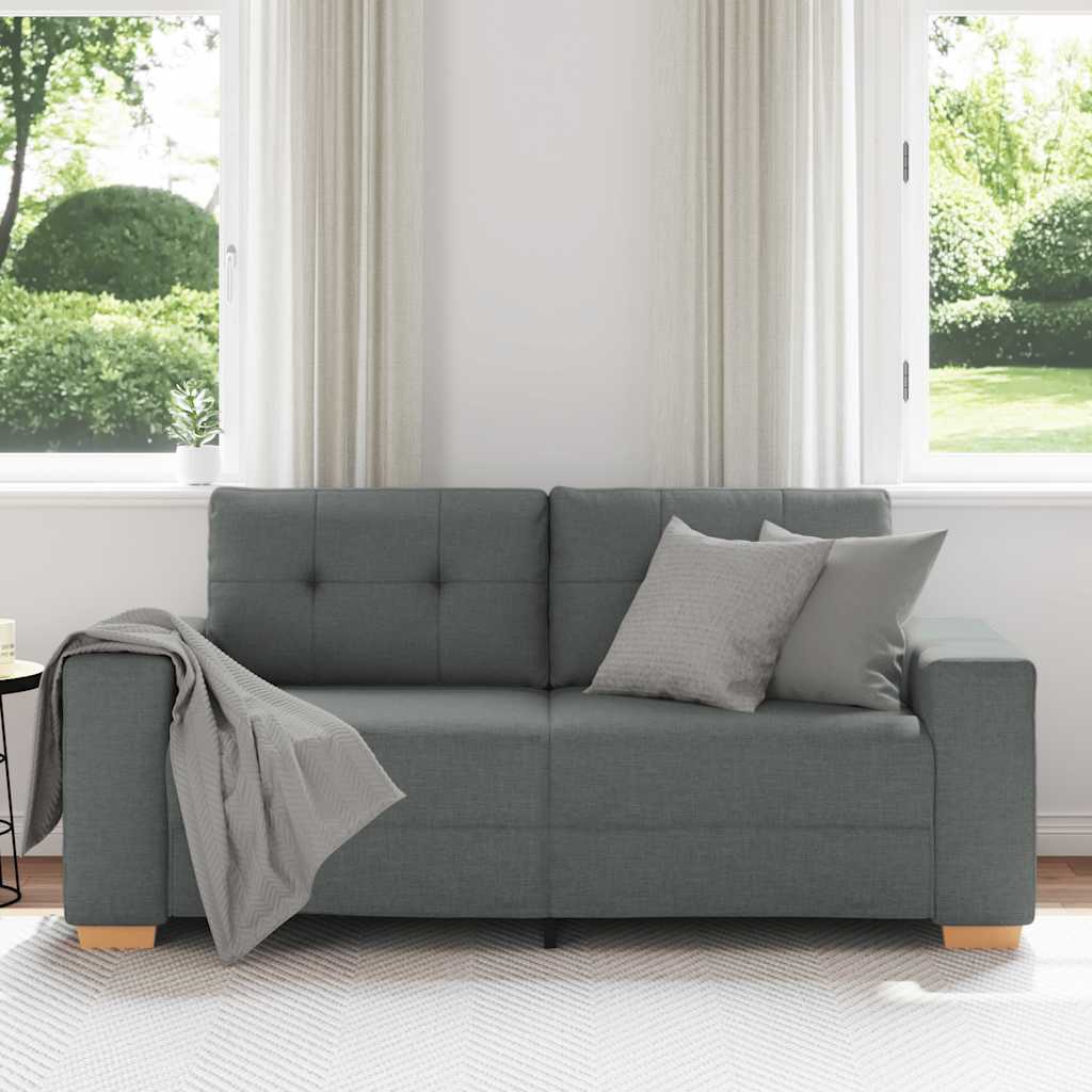 Loveseat Sofa Tmavě Šedá 140 Cm Textil