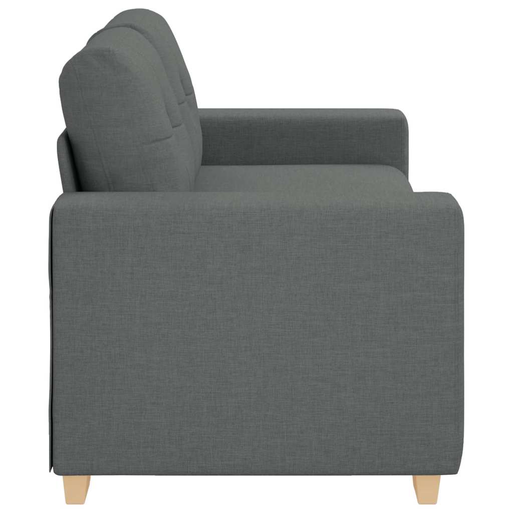 Loveseat Sofa Tmavě Šedá 140 Cm Textil