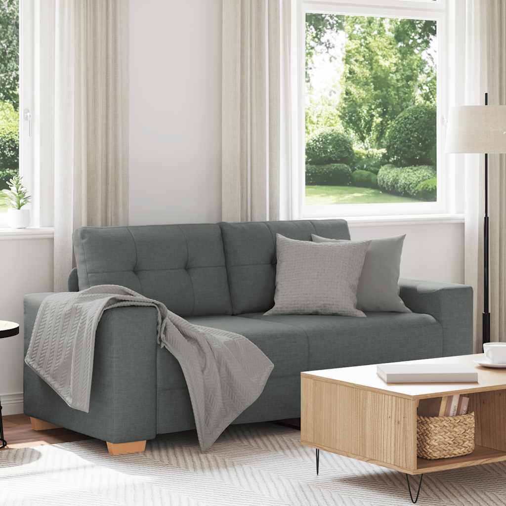 Loveseat Sofa Tmavě Šedá 140 Cm Textil