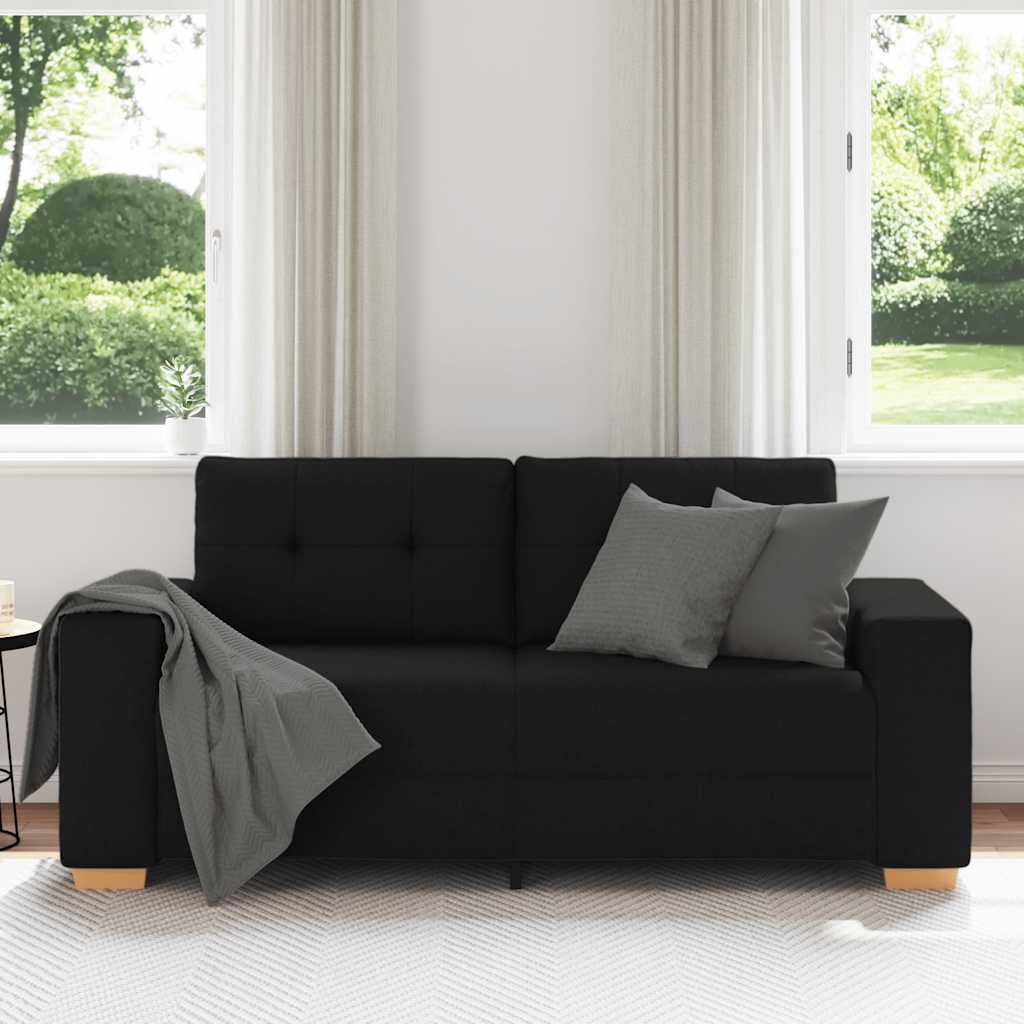 Loveseat Sofa Černý 140 Cm Textil