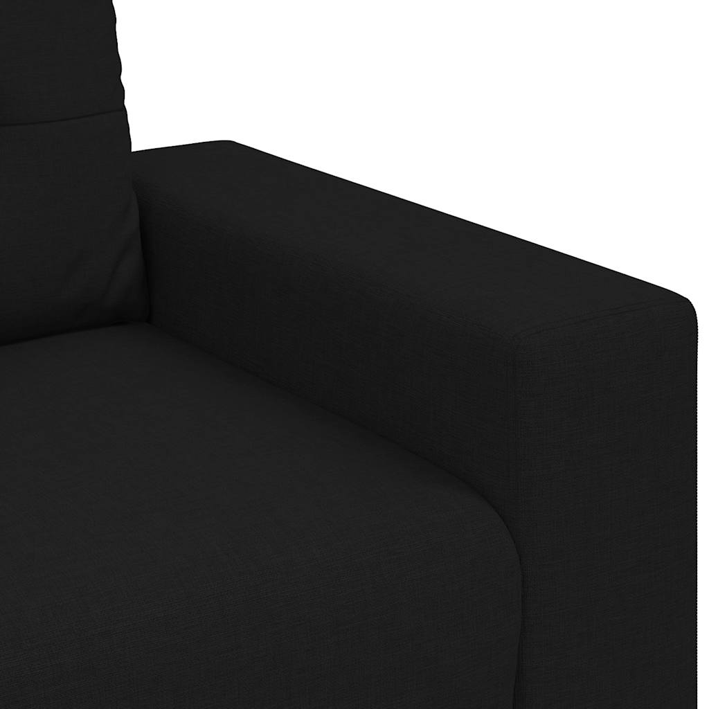 Loveseat Sofa Černý 140 Cm Textil