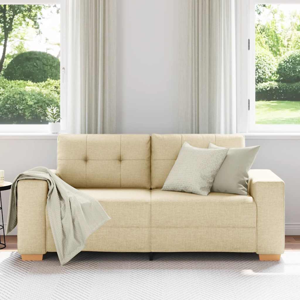 Dvousedák Krémový 180 X 77 X 82 Cm Látkový