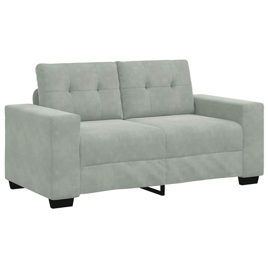 Loveseat Sofa Světle Šedá 120 Cm Samet