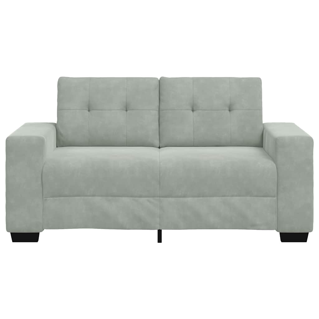 Loveseat Sofa Světle Šedá 120 Cm Samet