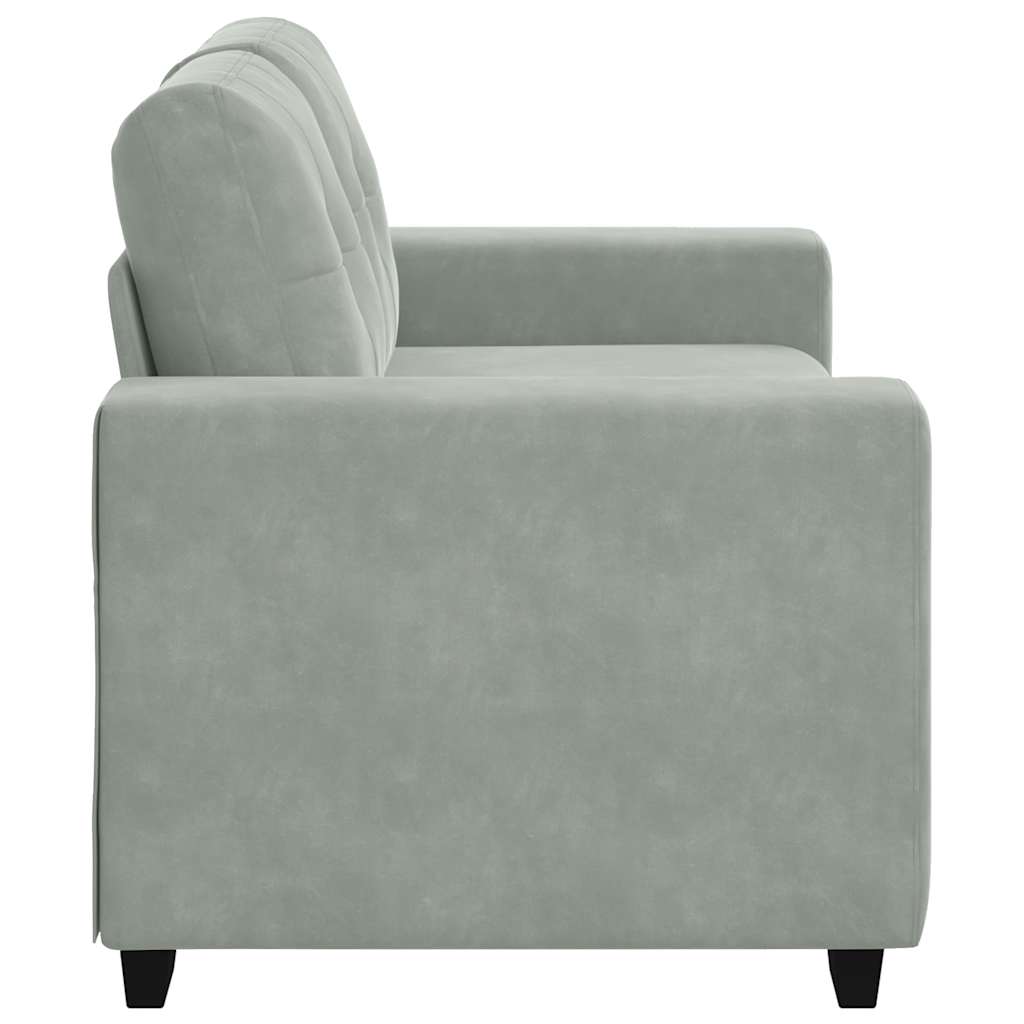 Loveseat Sofa Světle Šedá 120 Cm Samet