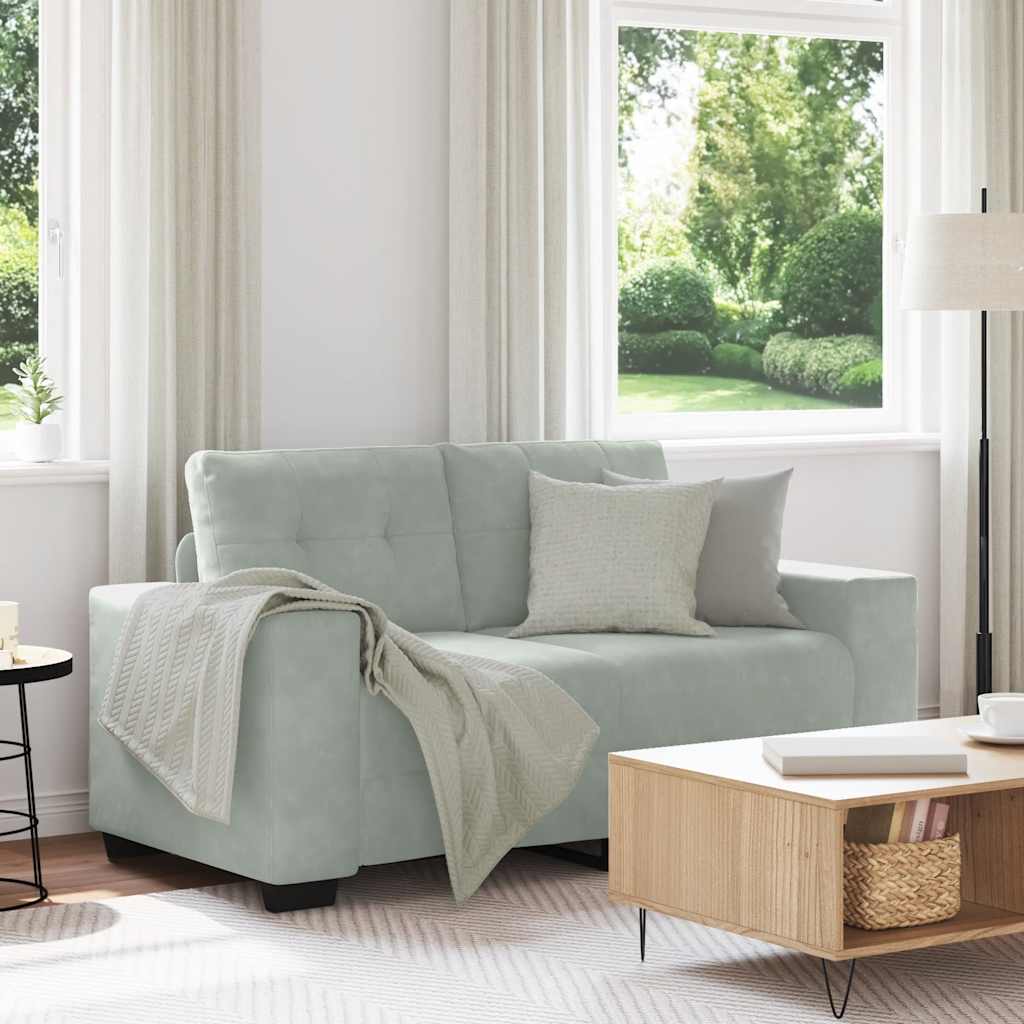Loveseat Sofa Světle Šedá 120 Cm Samet