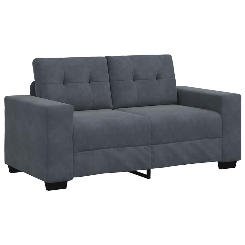 Loveseat Sofa Tmavě Šedá 120 Cm Samet