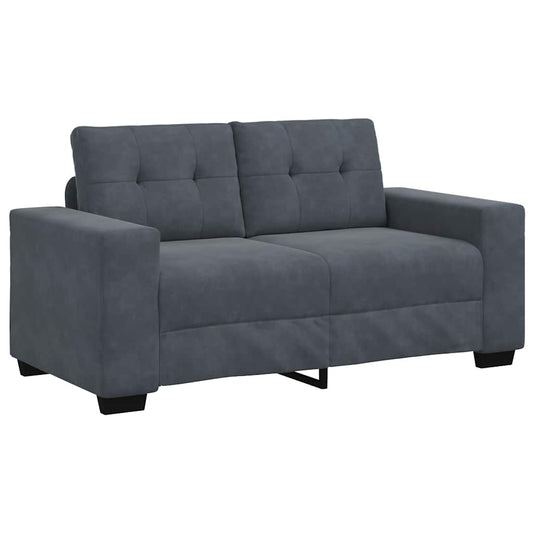 Loveseat Sofa Tmavě Šedá 120 Cm Samet