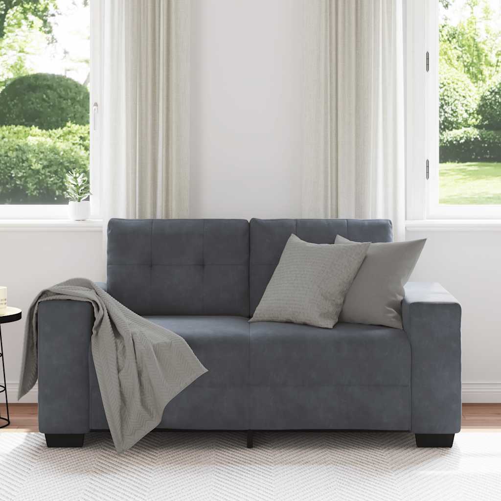 Loveseat Sofa Tmavě Šedá 120 Cm Samet