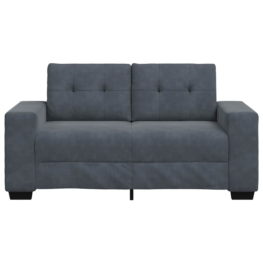 Loveseat Sofa Tmavě Šedá 120 Cm Samet