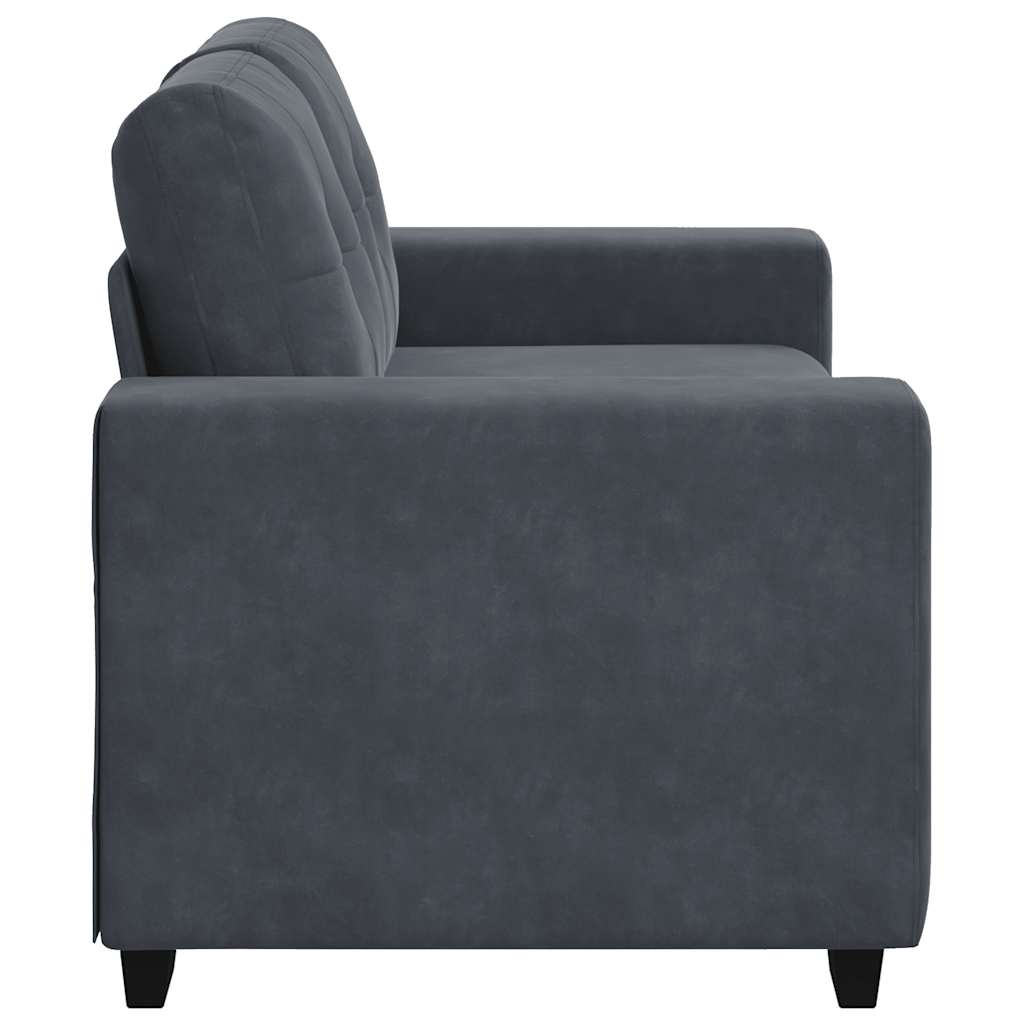 Loveseat Sofa Tmavě Šedá 120 Cm Samet
