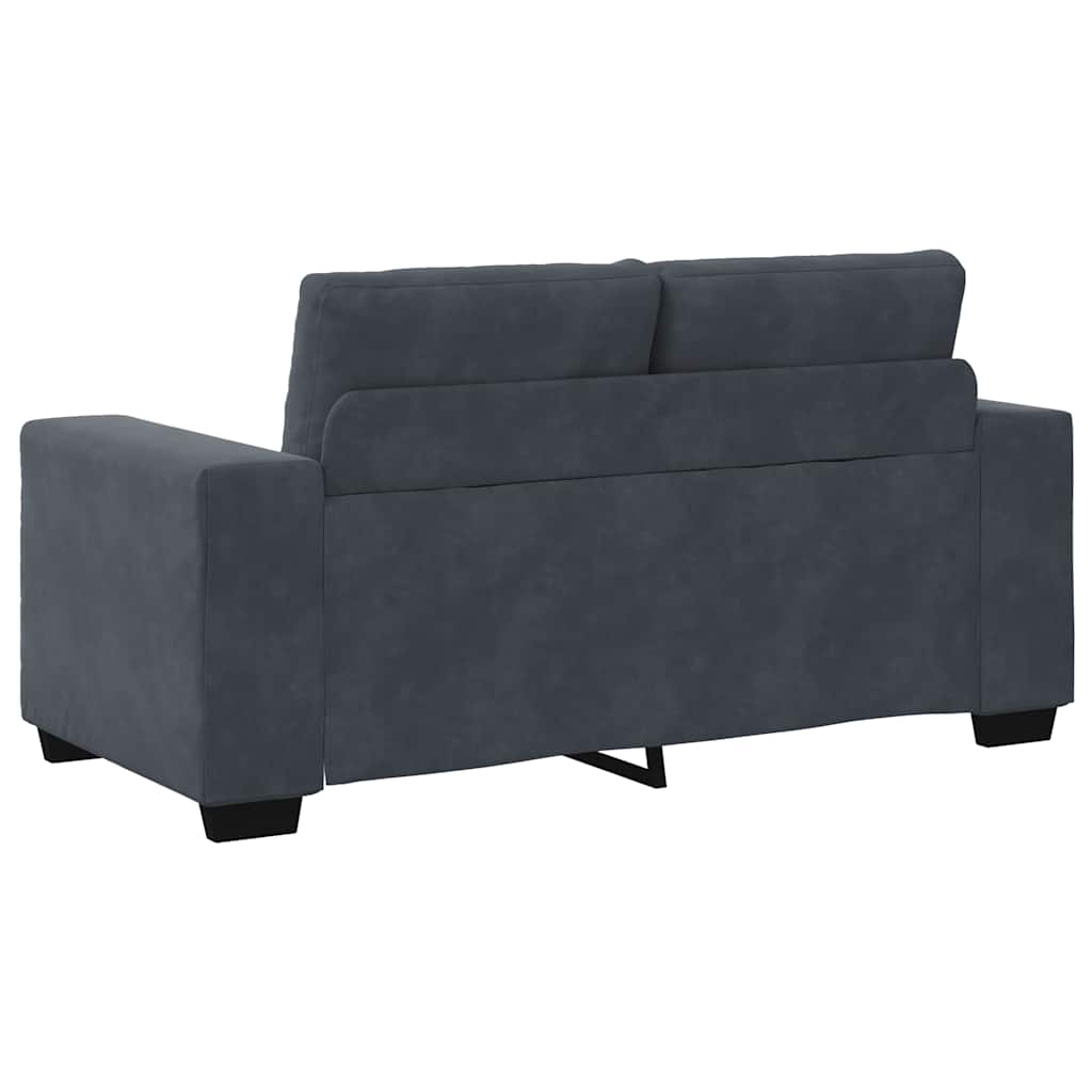 Loveseat Sofa Tmavě Šedá 120 Cm Samet
