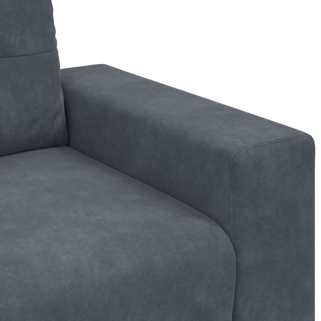 Loveseat Sofa Tmavě Šedá 120 Cm Samet