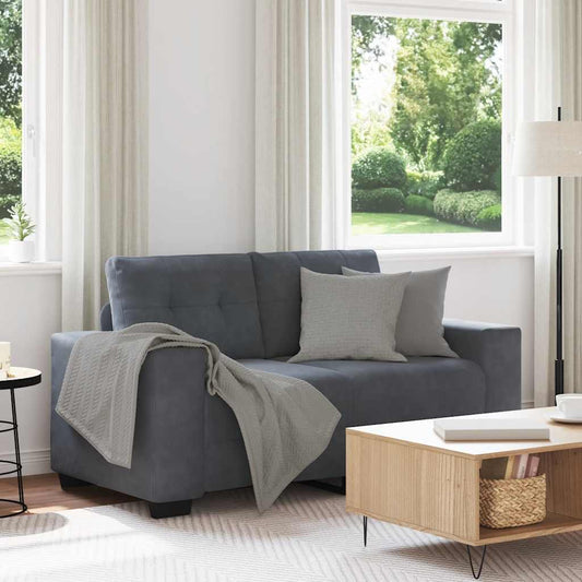 Loveseat Sofa Tmavě Šedá 120 Cm Samet