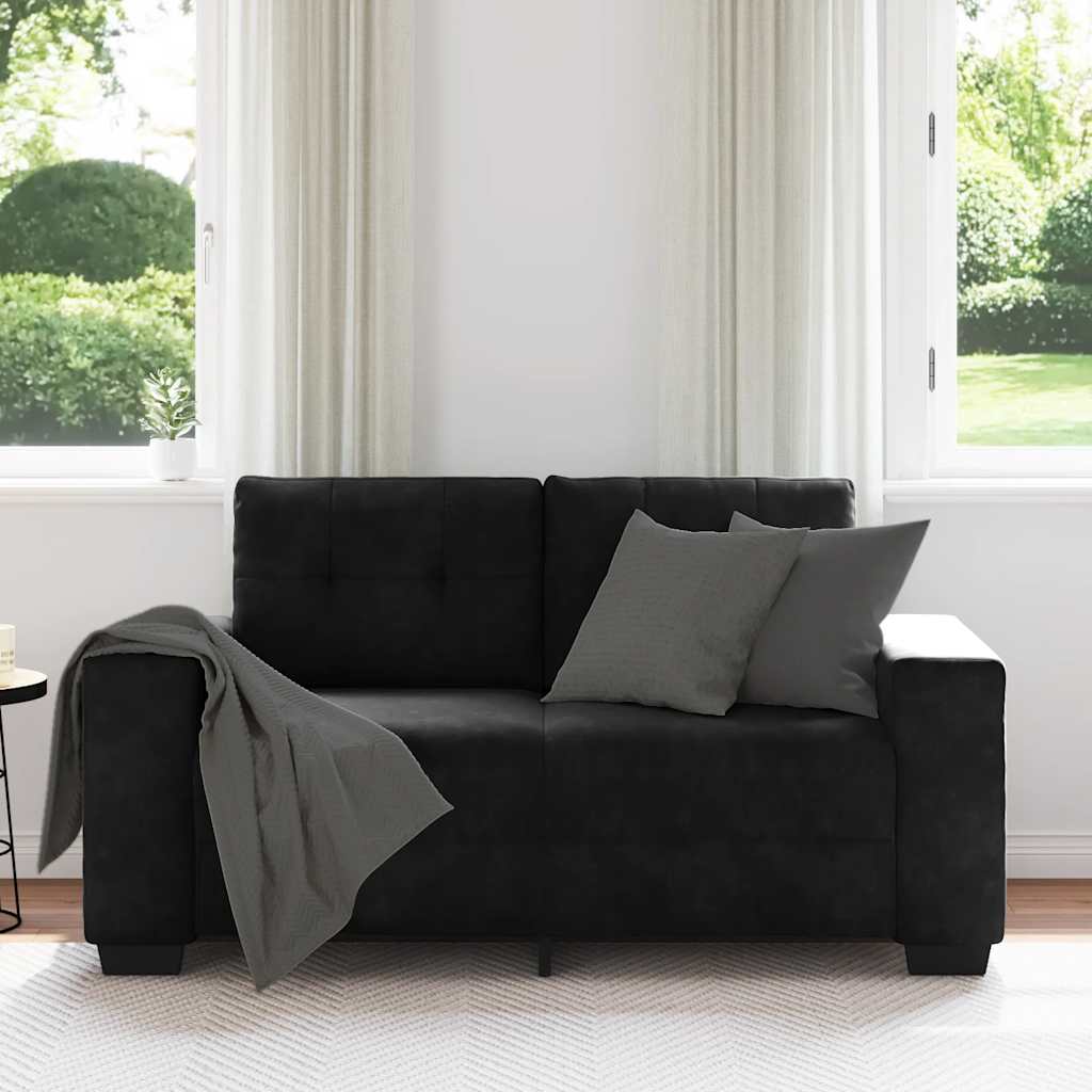 Loveseat Sofa Černý 120 Cm Samet