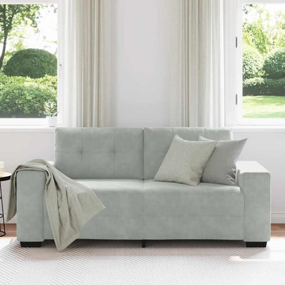 Loveseat Sofa Světle Šedá 140 Cm Samet Černá