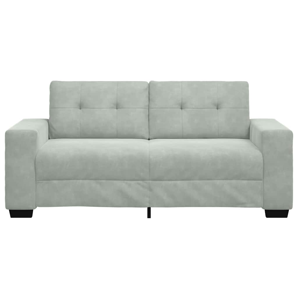 Loveseat Sofa Světle Šedá 140 Cm Samet Černá