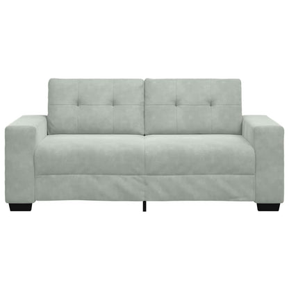 Loveseat Sofa Světle Šedá 140 Cm Samet Černá