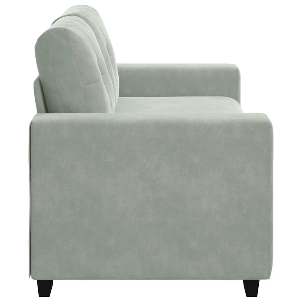 Loveseat Sofa Světle Šedá 140 Cm Samet Černá