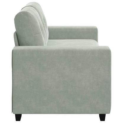 Loveseat Sofa Světle Šedá 140 Cm Samet Černá